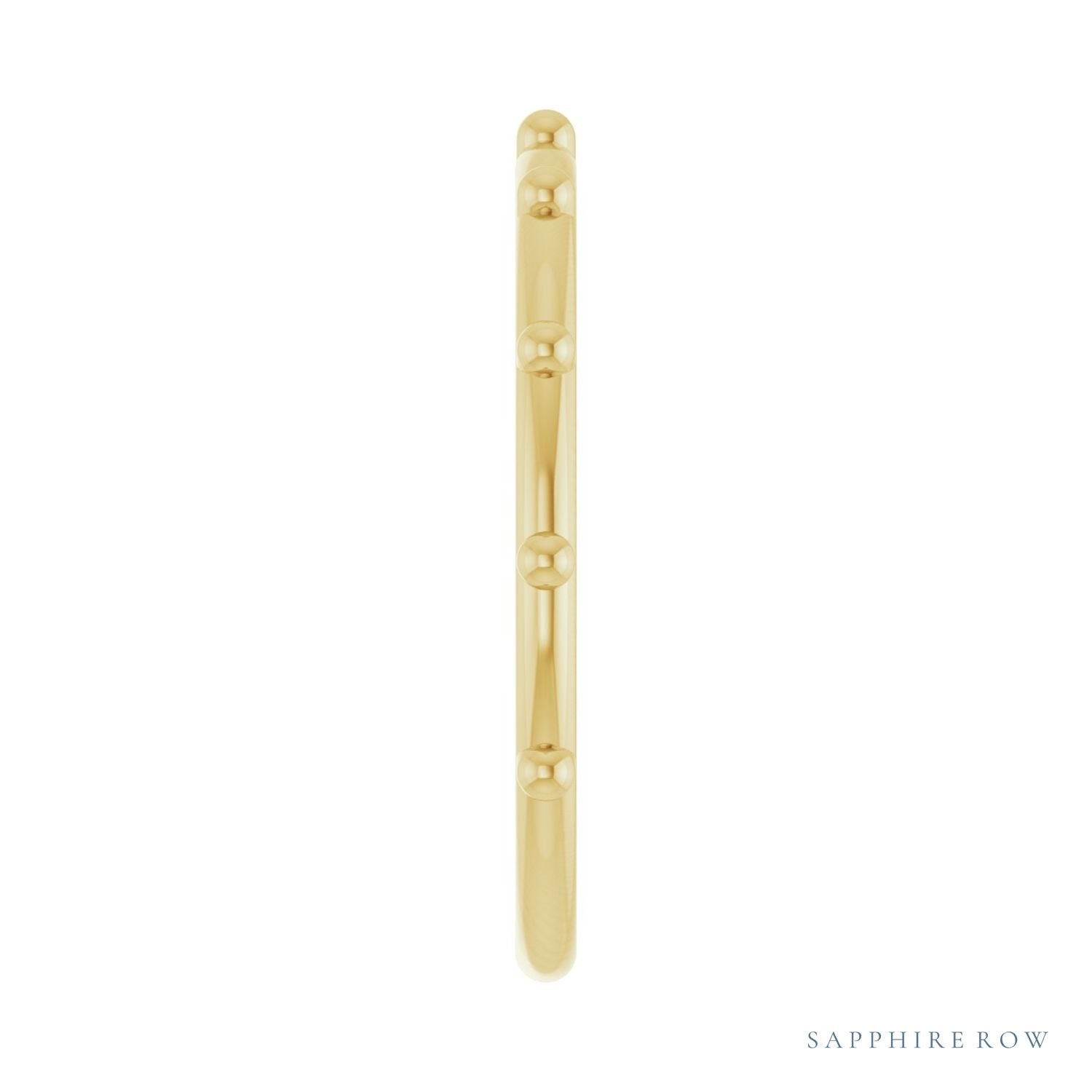 Sapphire Row Gold Bead Station Ring - 14K Yellow Gold (view 4)