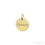 Sapphire Row Engravable Mini Disc Pendant - 14K Yellow Gold