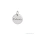 Sapphire Row Engravable Mini Disc Pendant - 14K White Gold