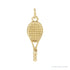 Sapphire Row Gold Tennis Racquet Pendant - 14K Yellow Gold