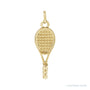 Sapphire Row Gold Tennis Racquet Pendant - 14K Yellow Gold
