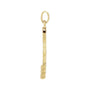 Sapphire Row Gold Tennis Racquet Pendant - 14K Yellow Gold (view 2)