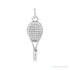 Sapphire Row Gold Tennis Racquet Pendant - 14K White Gold