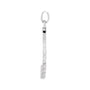Sapphire Row Gold Tennis Racquet Pendant - 14K White Gold (view 2)