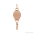 Sapphire Row Gold Tennis Racquet Pendant - 14K Rose Gold