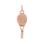 Sapphire Row Gold Tennis Racquet Pendant - 14K Rose Gold