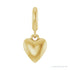 Sapphire Row Gold Puffed Heart Charm - 14K Yellow Gold