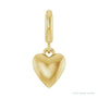 Sapphire Row Gold Puffed Heart Charm - 14K Yellow Gold