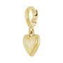 Sapphire Row Gold Puffed Heart Charm - 14K Yellow Gold (view 2)