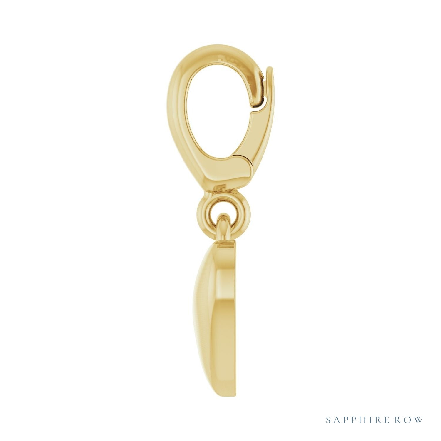 Sapphire Row Gold Puffed Heart Charm - 14K Yellow Gold (view 3)