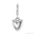 Sapphire Row Gold Puffed Heart Charm - Platinum