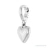 Sapphire Row Gold Puffed Heart Charm - Platinum (view 2)