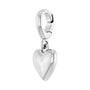 Sapphire Row Gold Puffed Heart Charm - Platinum (view 2)