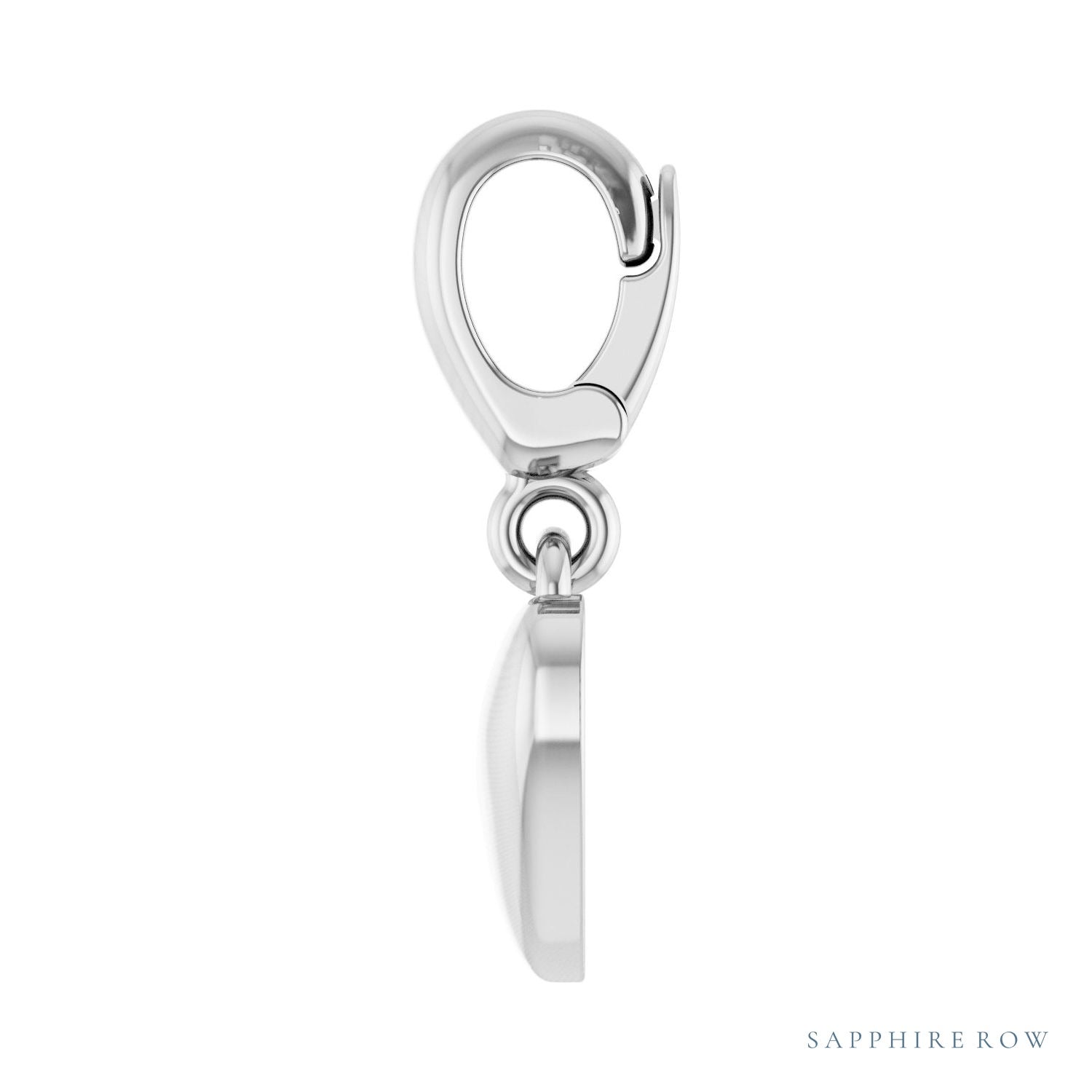Sapphire Row Gold Puffed Heart Charm - Platinum (view 3)