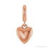 Sapphire Row Gold Puffed Heart Charm - 14K Rose Gold