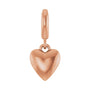 Sapphire Row Gold Puffed Heart Charm - 14K Rose Gold