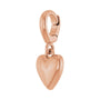 Sapphire Row Gold Puffed Heart Charm - 14K Rose Gold (view 2)