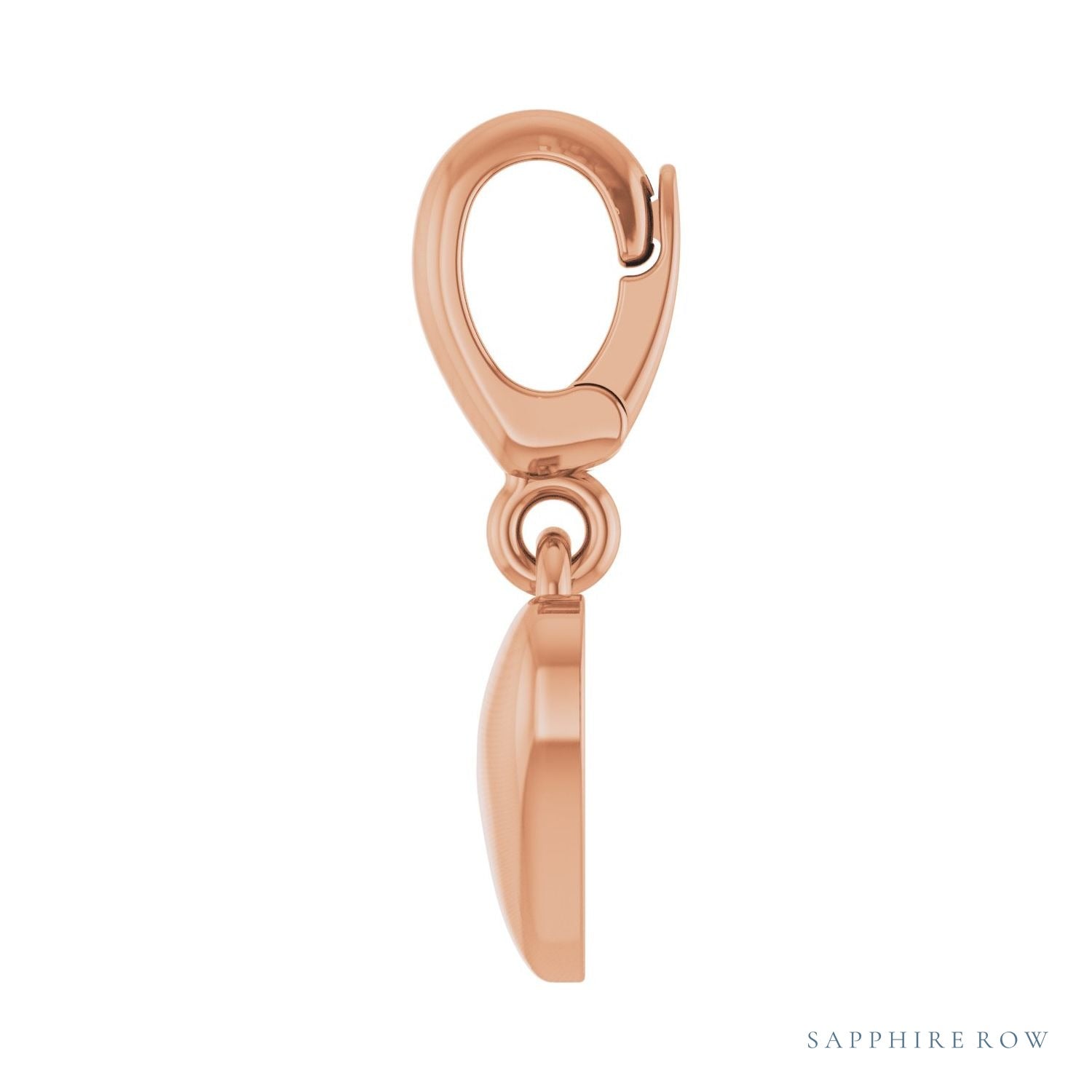 Sapphire Row Gold Puffed Heart Charm - 14K Rose Gold (view 3)