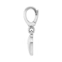 Sapphire Row Gold Puffed Heart Charm - 14K White Gold (view 3)
