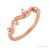 Sapphire Row Natural Diamond Wave Station Ring - 14K Rose Gold