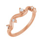 Sapphire Row Natural Diamond Wave Station Ring - 14K Rose Gold