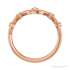 Sapphire Row Natural Diamond Wave Station Ring - 14K Rose Gold (view 2)