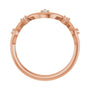 Sapphire Row Natural Diamond Wave Station Ring - 14K Rose Gold (view 2)