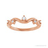 Sapphire Row Natural Diamond Wave Station Ring - 14K Rose Gold (view 3)