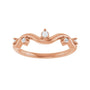 Sapphire Row Natural Diamond Wave Station Ring - 14K Rose Gold (view 3)