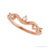 Sapphire Row Natural Diamond Wave Station Ring - 14K Rose Gold (view 5)