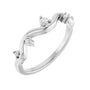 Sapphire Row Natural Diamond Wave Station Ring - 14K White Gold