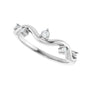 Sapphire Row Natural Diamond Wave Station Ring - 14K White Gold (view 5)