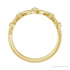 Sapphire Row Natural Diamond Wave Station Ring - 14K Yellow Gold (view 2)