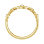 Sapphire Row Natural Diamond Wave Station Ring - 14K Yellow Gold (view 2)