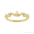 Sapphire Row Natural Diamond Wave Station Ring - 14K Yellow Gold (view 3)