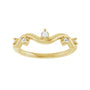 Sapphire Row Natural Diamond Wave Station Ring - 14K Yellow Gold (view 3)