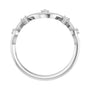 Sapphire Row Natural Diamond Wave Station Ring - Platinum (view 2)