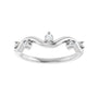 Sapphire Row Natural Diamond Wave Station Ring - Platinum (view 3)