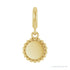 Sapphire Row Engravable Beaded Disc Charm - 14K Yellow Gold