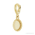 Sapphire Row Engravable Beaded Disc Charm - 14K Yellow Gold (view 2)
