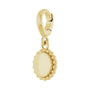 Sapphire Row Engravable Beaded Disc Charm - 14K Yellow Gold (view 2)
