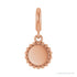 Sapphire Row Engravable Beaded Disc Charm - 14K Rose Gold