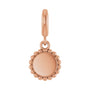 Sapphire Row Engravable Beaded Disc Charm - 14K Rose Gold