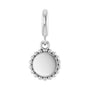 Sapphire Row Engravable Beaded Disc Charm - Platinum