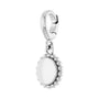 Sapphire Row Engravable Beaded Disc Charm - Platinum (view 2)