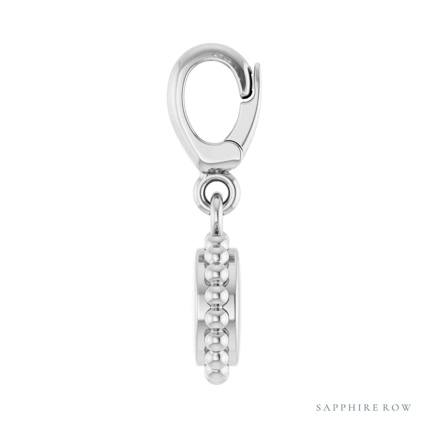 Sapphire Row Engravable Beaded Disc Charm - Platinum (view 3)