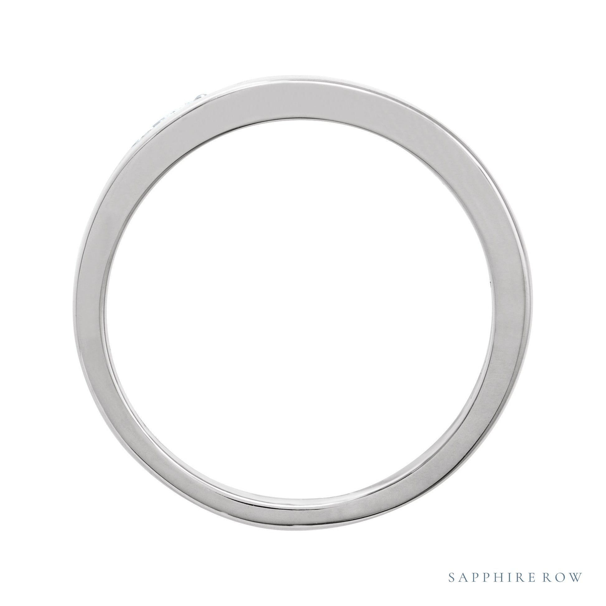 Sapphire Row Natural Diamond Cigar Band - 14K White Gold (view 2)