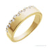 Sapphire Row Natural Diamond Cigar Band - 14K Yellow Gold