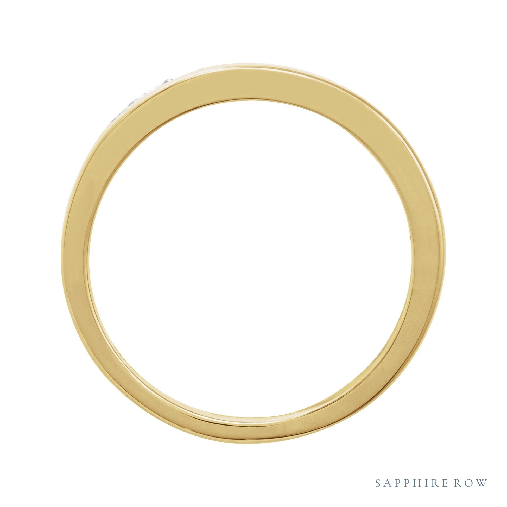 Sapphire Row Natural Diamond Cigar Band - 14K Yellow Gold (view 2)