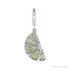 Sapphire Row Natural Peridot Lime Wedge Charm - 14K White Gold